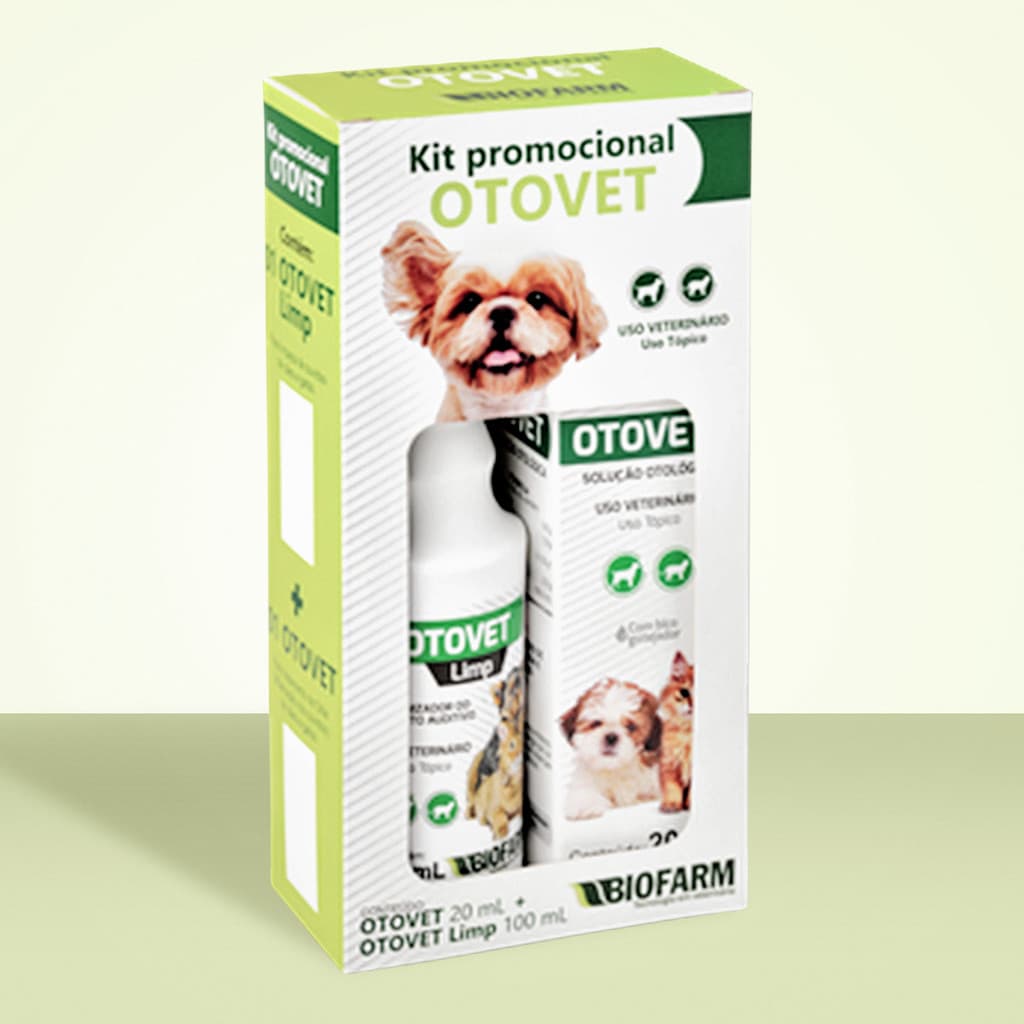 Kit Otovet Remedio Para Ouvido Otite Cães Gatos Biofarm Solucoes Otologicas
