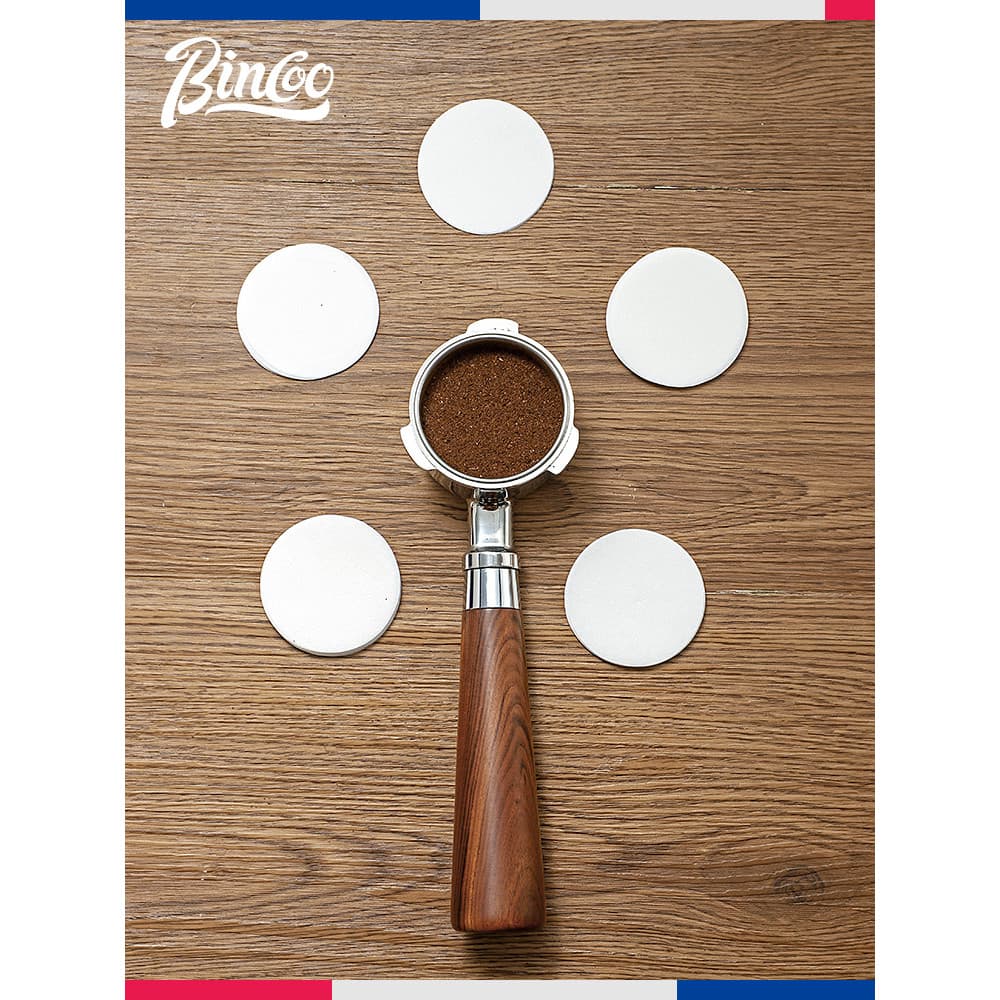 BinCoo Alça para máquina de café expresso, 100 peças, filtro redondo, tigela de pó, papel de filtro 51/53/54/58mm Univer