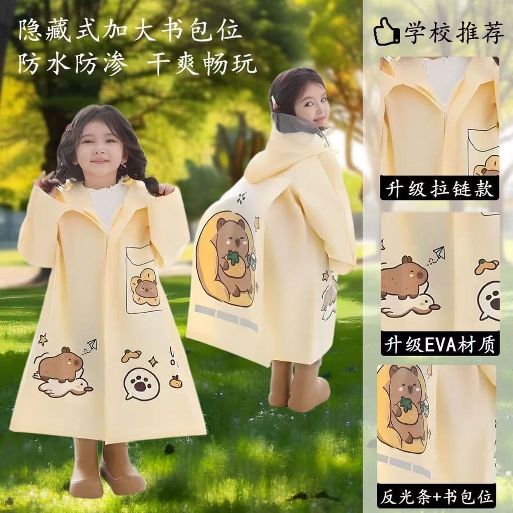 Crianças capa de chuva crianças capa de chuva com posição da mochila meninos meninas crianças capa de chuva jardim de in