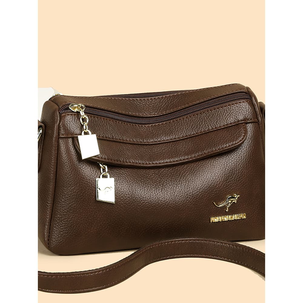 bolsa feminina Bolsa Bolsa feminina com textura de couro genuíno de meia-idade 2025 novo estilo outono inverno moda All-