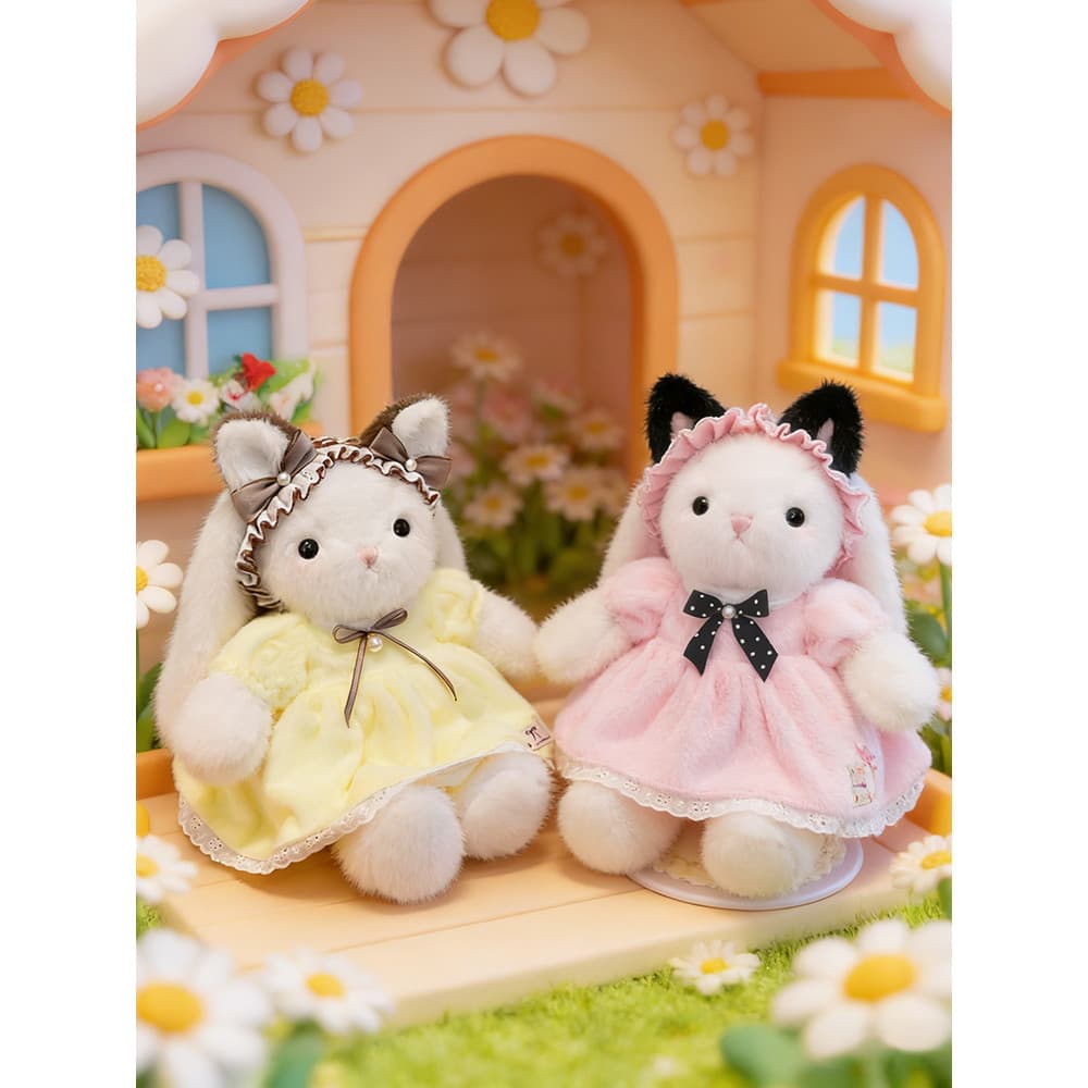 Genuíno linda menina coelho boneca de pelúcia bonito cura coelho desejável crianças boneca enviar presente aniversário