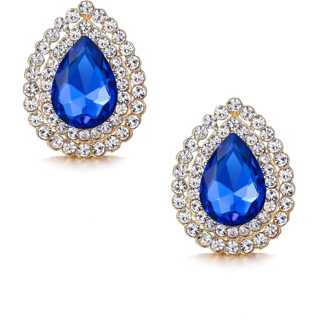 Brinco de Cristal Austríaco EVER FAITH para Noivas, Elegantes Brincos de Strass em Forma de Gota para Mulheres