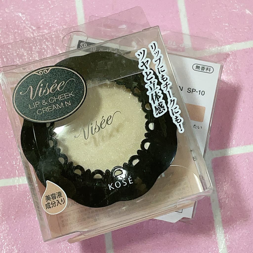 [Estoque pronto] Japão kose Visee Lace Lip Cheek Highlighter sp10 Br9 Blush Cream Nova versão