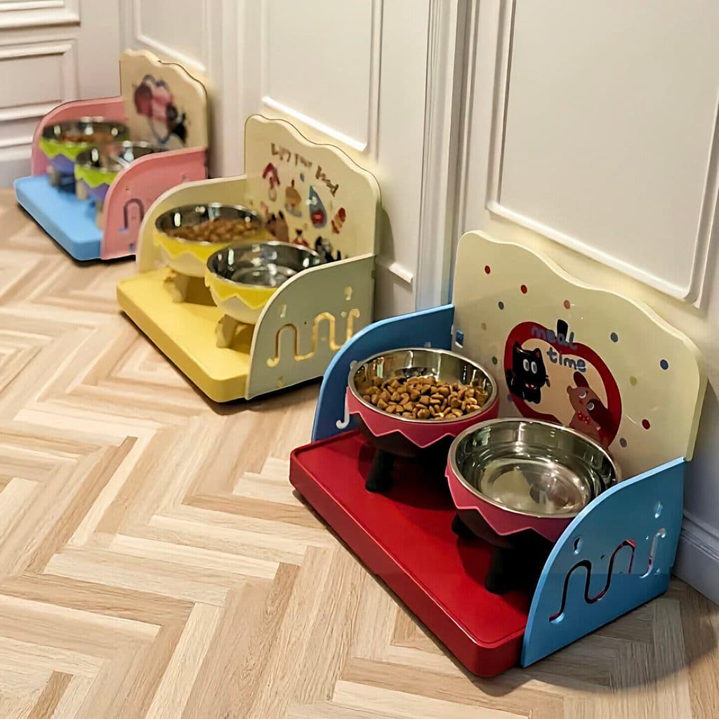Rack para cantina de gato, dopamina, mesa de jantar para animais de estimação, Layout ajustável, tigela para gatos, rack