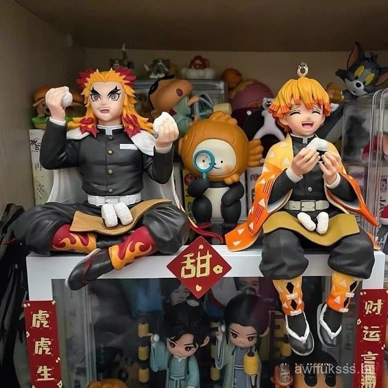 Boneco De Brinquedo Em PVC Demon Slayer Kimetsu no Yaiba PM Figura De Poleiro Kyojuro Rengoku Agatsuma Zenitsu Nezuko D3