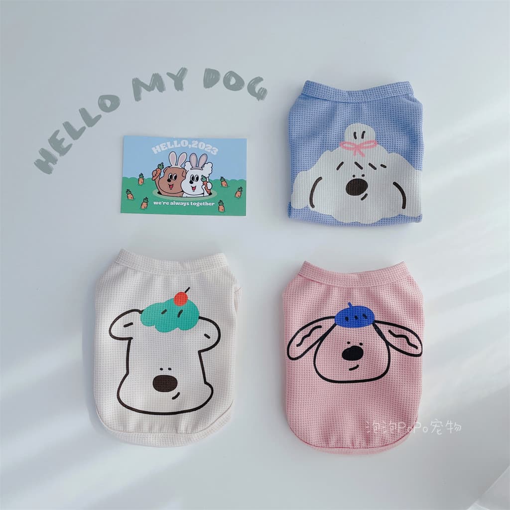 Roupas para cães camiseta roupas para animais de estimação de manga curta Bichon Teddy Pomeranian gato Casual primavera