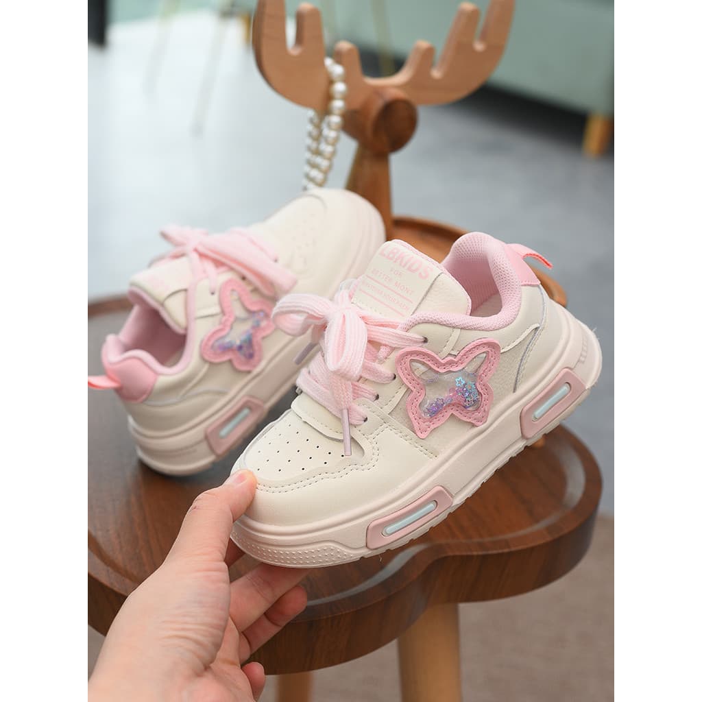Meninas tênis 2026 primavera novo estilo crianças casuais sapatos brancos sola macia All-Match menina Velcro crianças sa