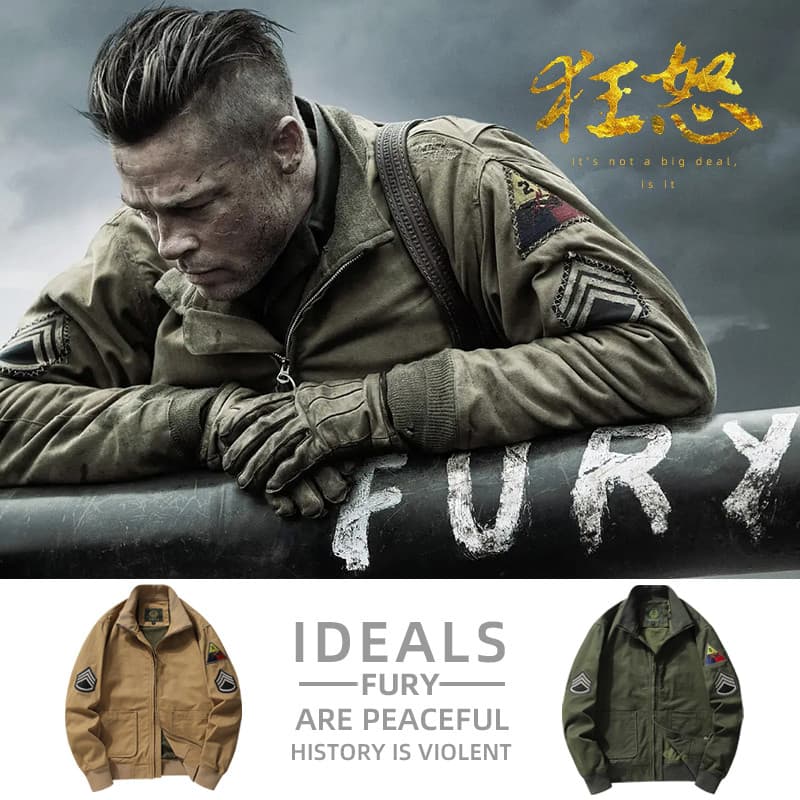 Outono inverno jaqueta masculina americana Retro Workwear furioso tanque jaqueta curta M1 bombardeiro jaqueta masculina