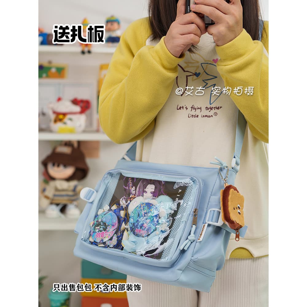 Saco de dor menina mensageiro saco de escola de grande capacidade bidimensional nicho de um ombro japonês estudante clas