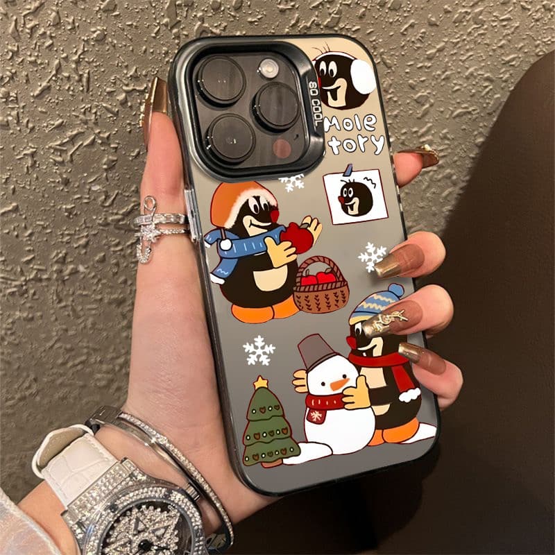 case iphone 13 pro max capa para iphone 13 capa iphone 13 pro Pinguim de Natal adequado para iPhone16promax Capa de tele