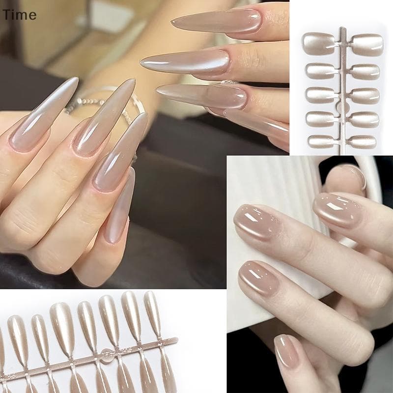 Tempo 30 Pçs Curto Ballet Unhas Falsas Imprensa Em Dicas Sem Cola Design De Decoração Manicure Hee