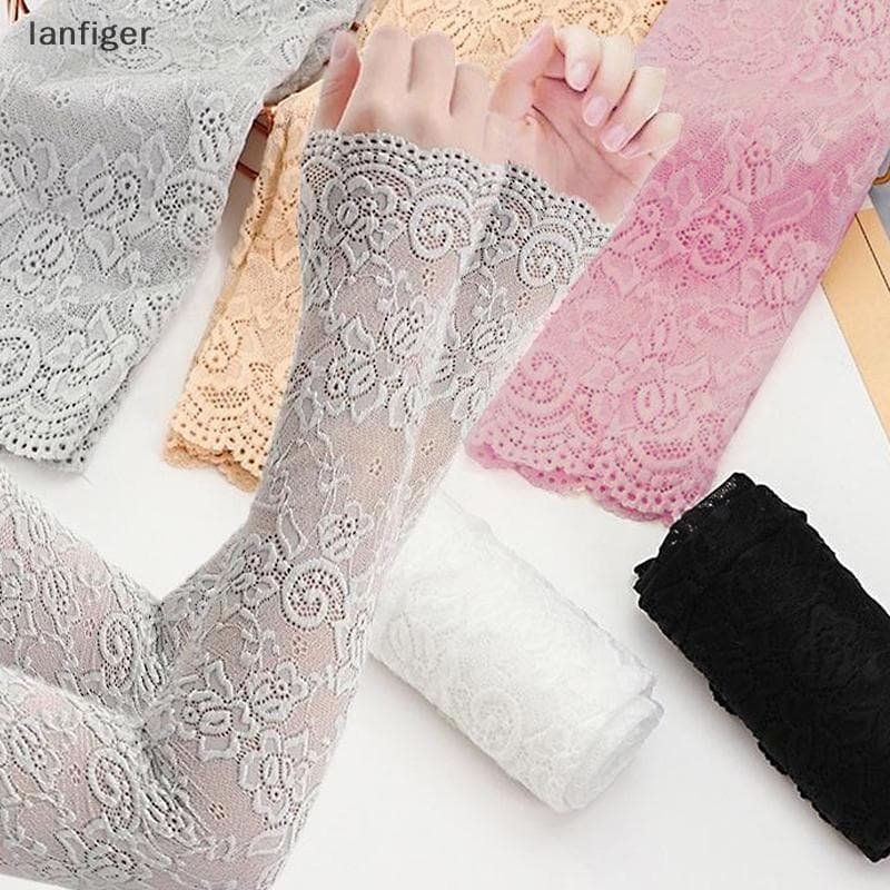 Luvas De Proteção Solar De Verão Mangas De Renda De Gelo Para Dirigir Braço Uv Bloing