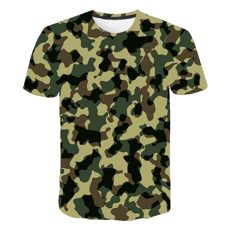 Exército Verde Azul 3D Camuflagem Impressão t Camisa Das Mulheres Dos Homens Verão Caça Casual Manga Curta Topos
