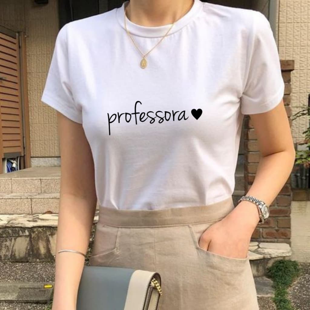 Blusa Feminina Camiseta Minimalista PROFESSORA