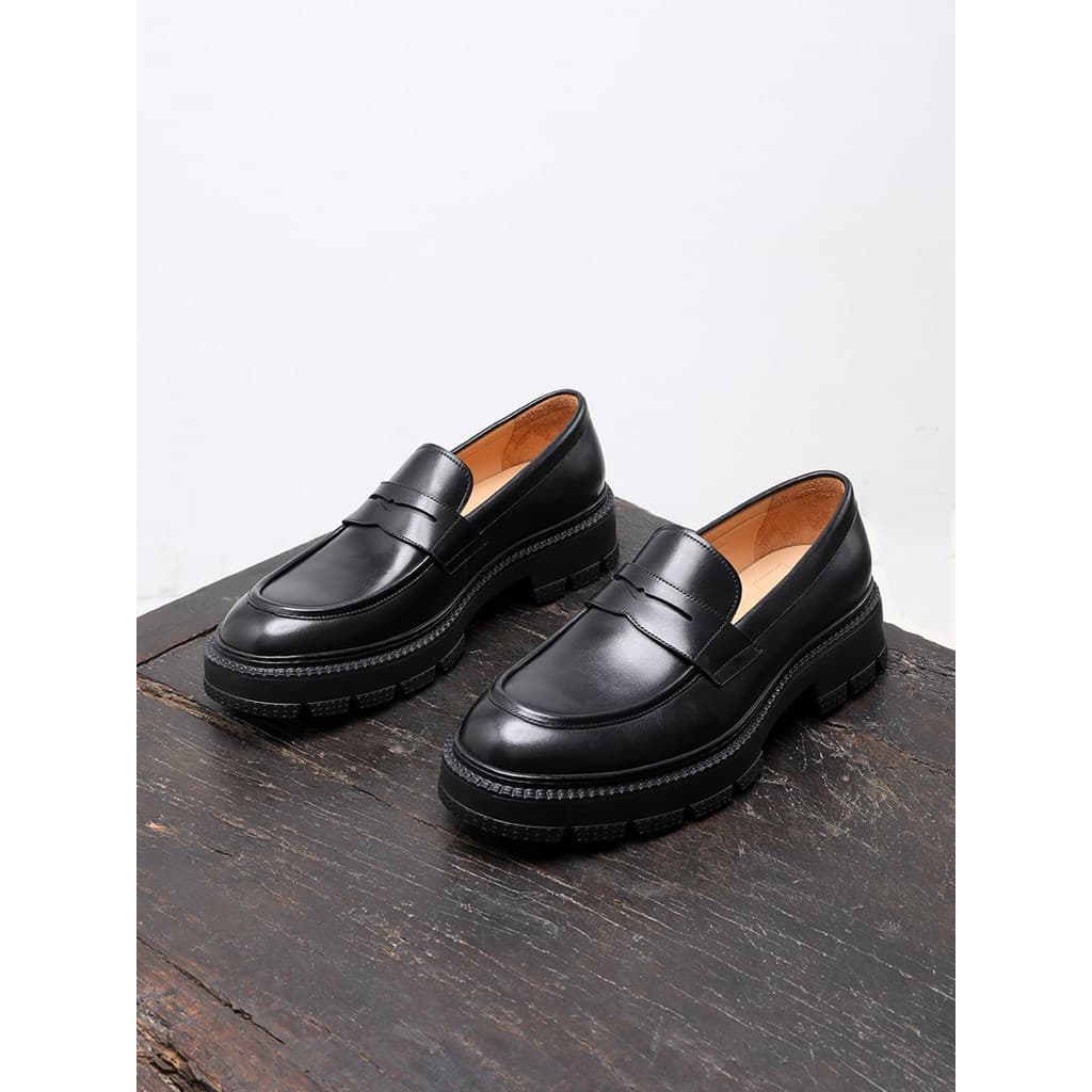 IGESHI Hercules Mocassins masculinos aumentados com sola grossa sapatos casuais de couro masculino Slip-On capa pé sapat