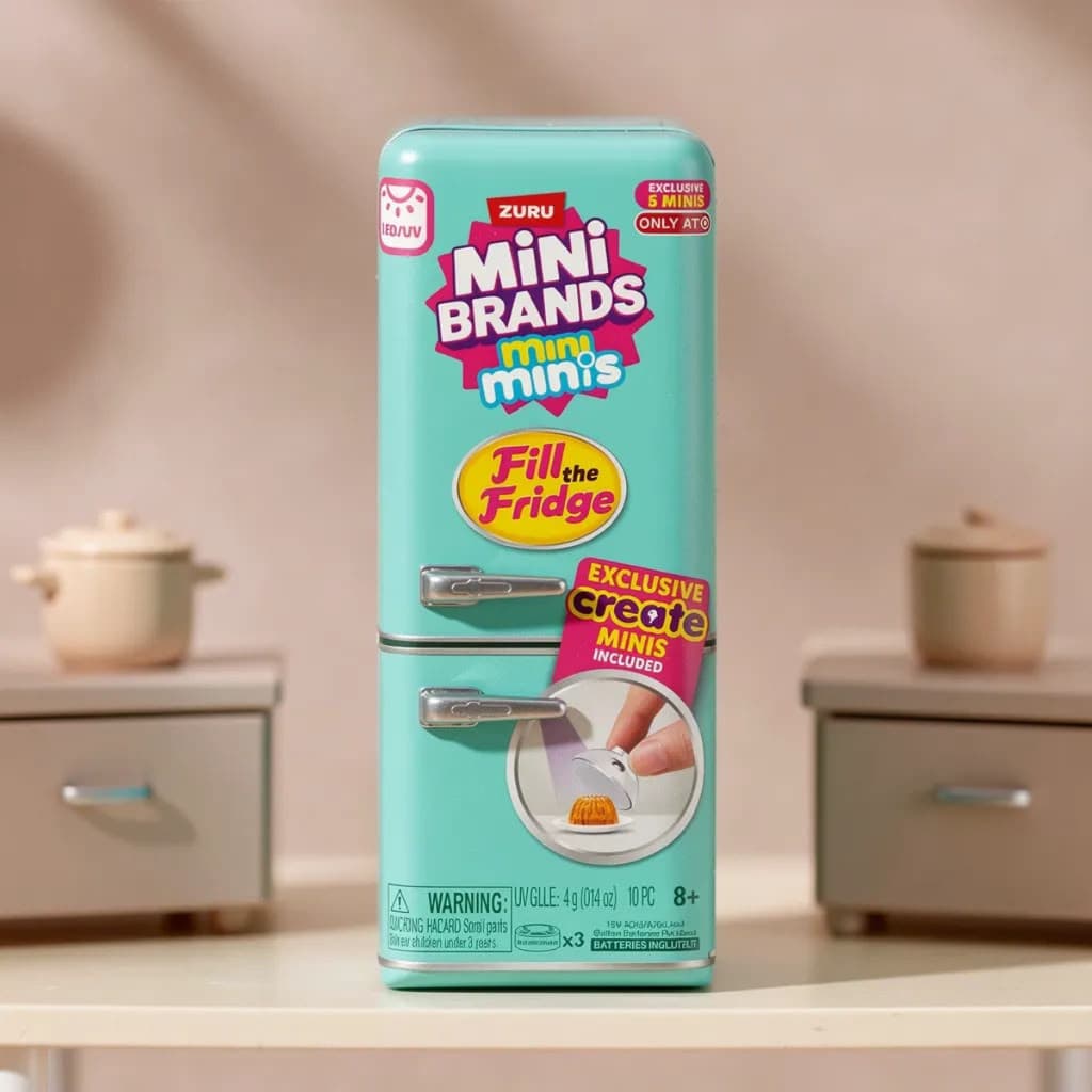 Mini Geladeira Zuru Mini Brands com Luz Colecionável