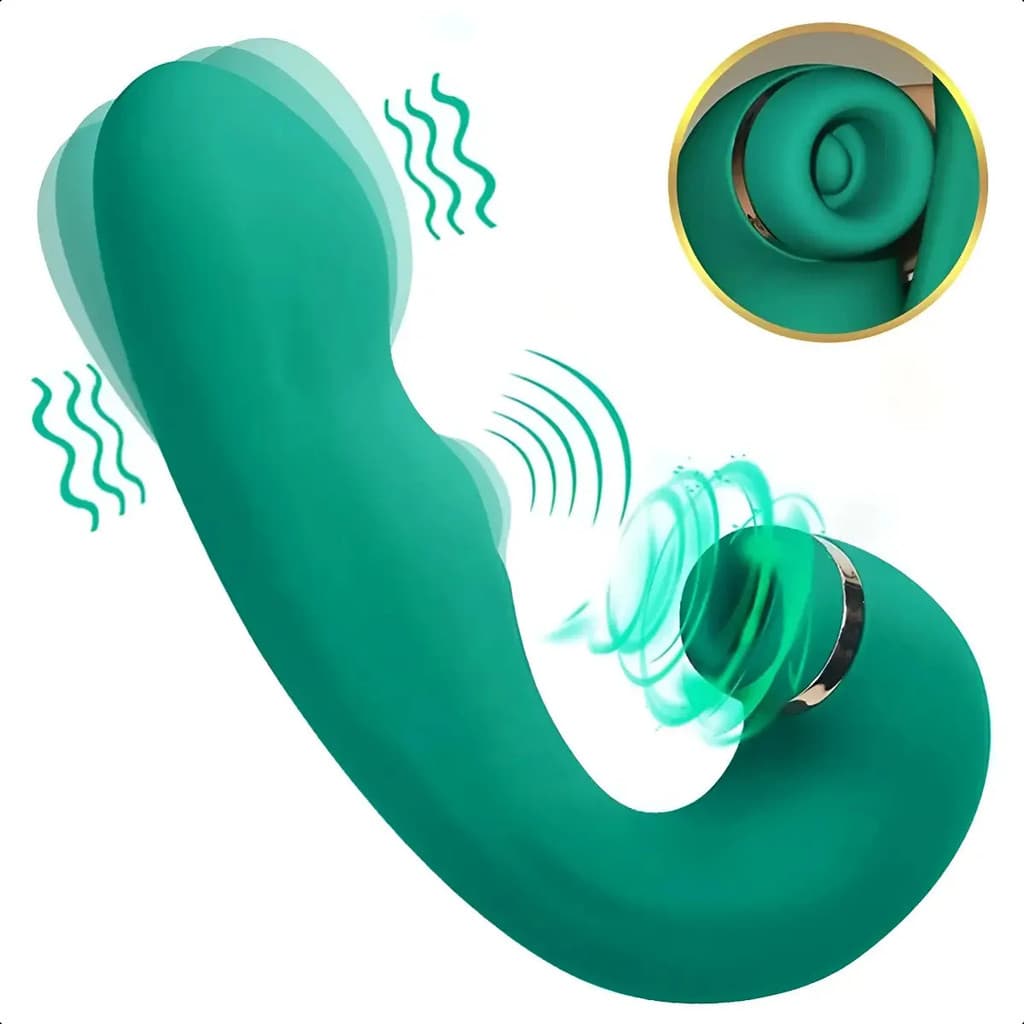 Vibrador Duplo Sucção Vibração Ponto G Sugador Excita Gozar