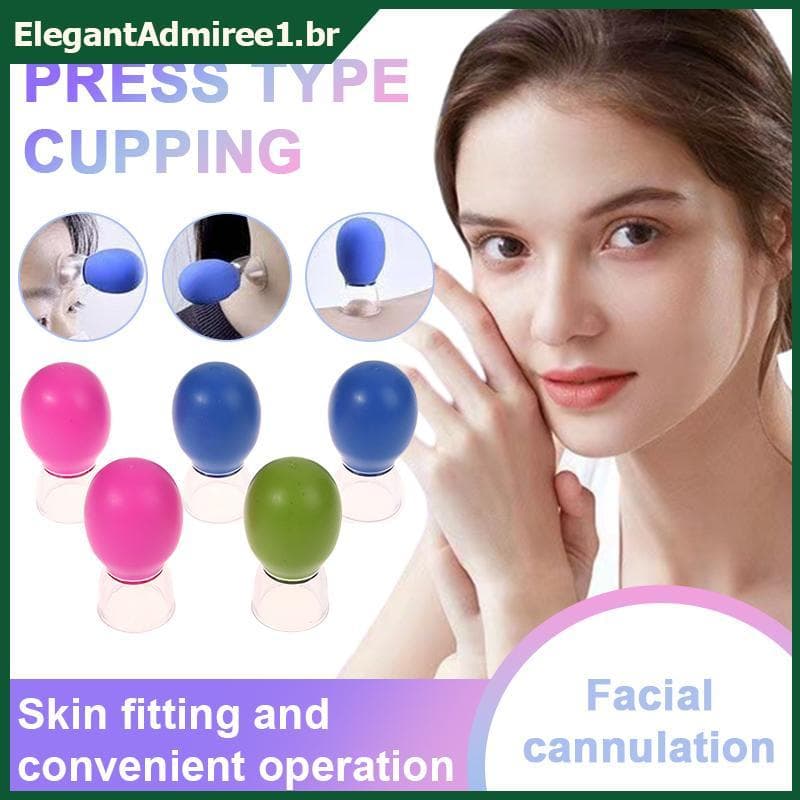 ELEGA Conjunto De Copos De Massagem De Silicone Com 5 Peças Para Corpo , Rosto , Pescoço , Olhos , Ferramenta De Beleza
