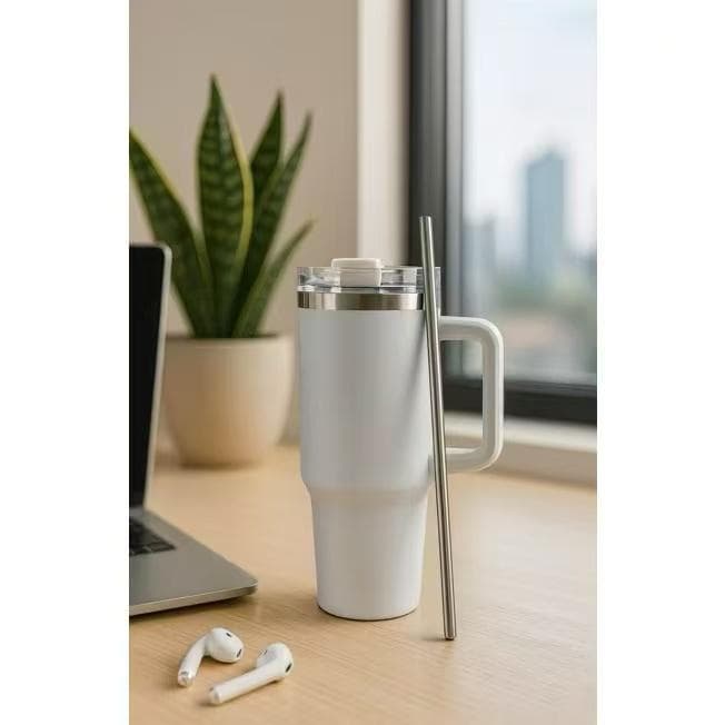 Com Alça 1.2L Aço Inoxidável Isolamento Térmico Canudo Reutilizável Design Para Bebidas Geladas Por Muito Tempo 1200ml