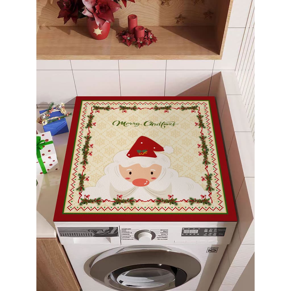Decoração de natal doméstica à prova dwaterproof água máquina de lavar capa esteira limpável descartável PVC porta dupla