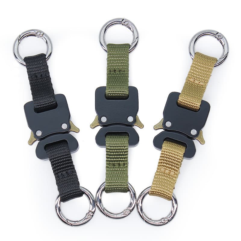 Chaveiro de Metal equipamento ao ar livre mosquetão tático mochila multifuncional fivela Molle náilon Webbing gancho fiv