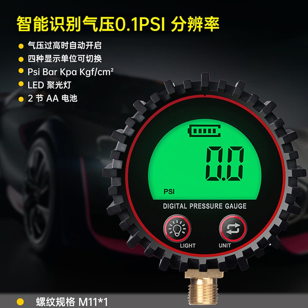 M11 1/4 1/8 NPT Rosca Conector Adequado para Carro Caminhão Motocicleta Display Digital Medidor de Pressão de Gás