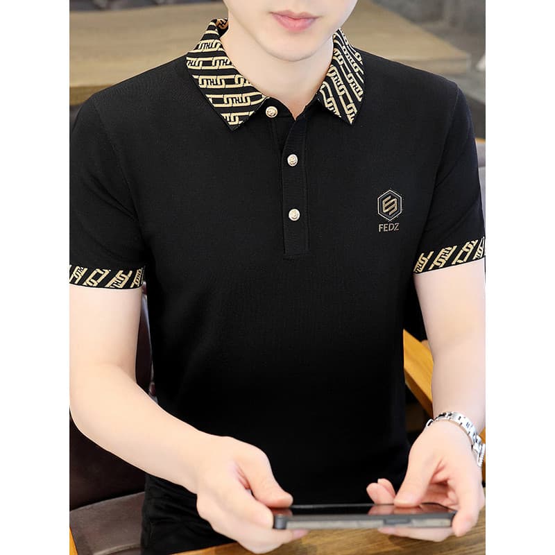 Camisa POLO de algodão puro masculina lapela camiseta versão coreana na moda verão novo estilo Casual All-Match juventud