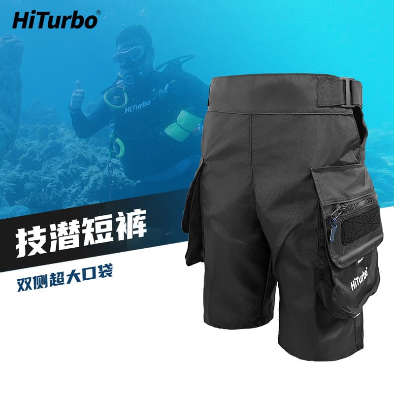 HiTurbo Shorts de mergulho técnico calças de mergulho bolso grande aviação liga alumínio 316 aço inoxidável forte