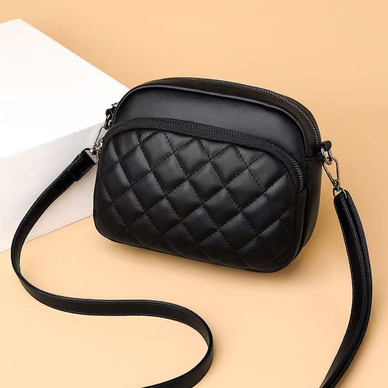 Senhoras pequeno saco losango simples couro macio feminino um ombro Crossbody Mini