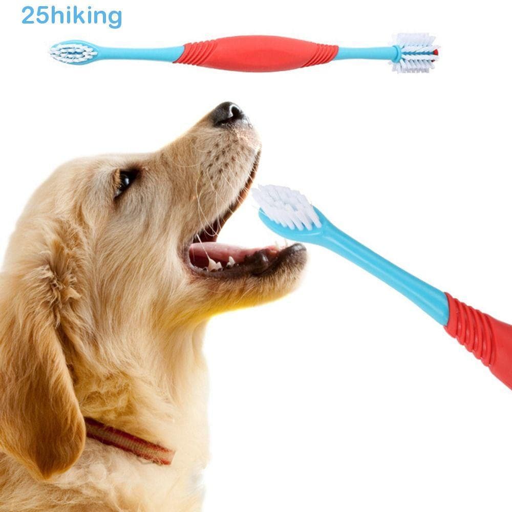 Escova De Dentes De Cabeça Dupla Para Animais De Estimação , Multiângulo De Plástico Com Cerdas Macias , 360 °