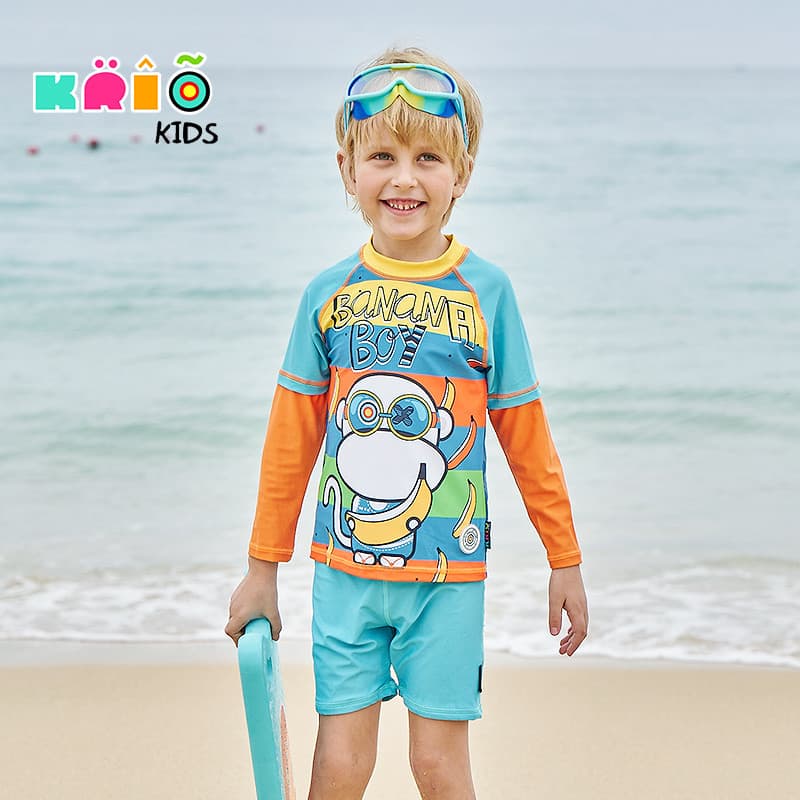 Street Wear americano crianças maiô menino bebê manga comprida dividir protetor solar quente primavera quente surf terno