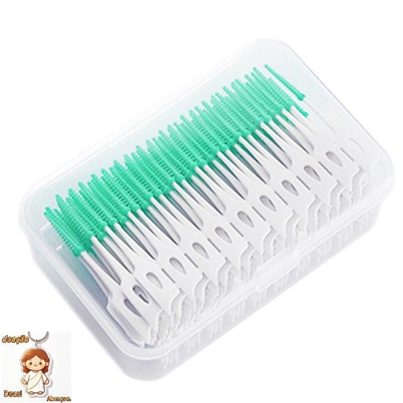 200 Escovas Interdentais de Silicone Escovas de Palito Ferramentas de Limpeza Oral