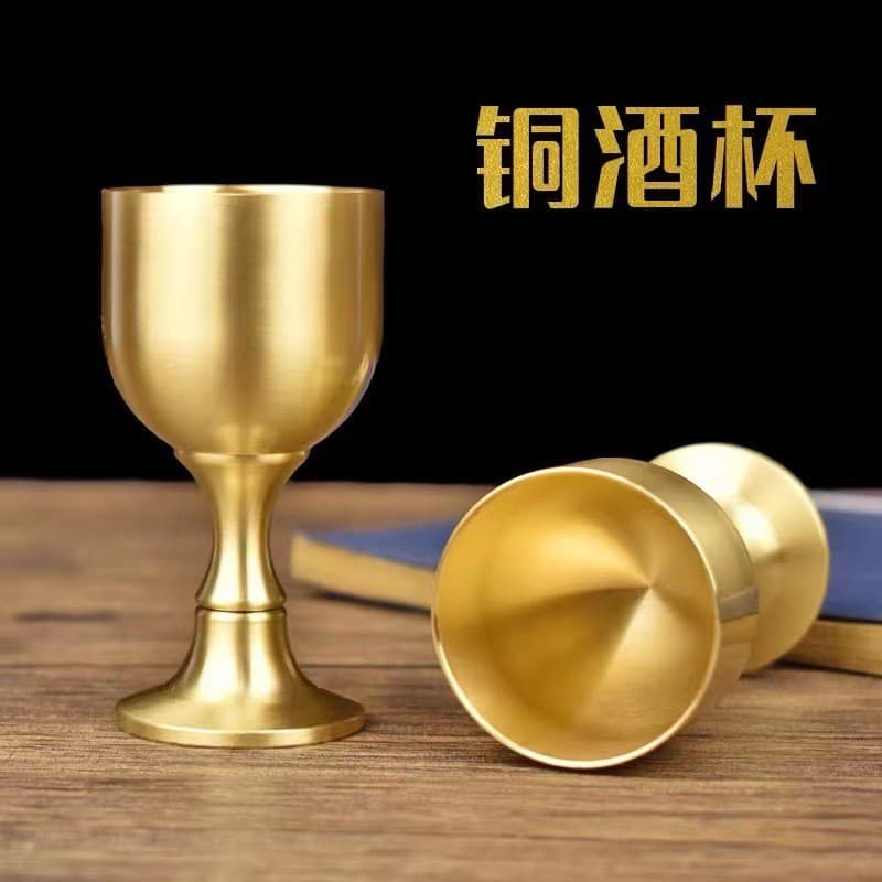 Cálice de latão, copo de cobre, copo de vinho para banquetes, copo para chá e água, copo para água benta, utensí