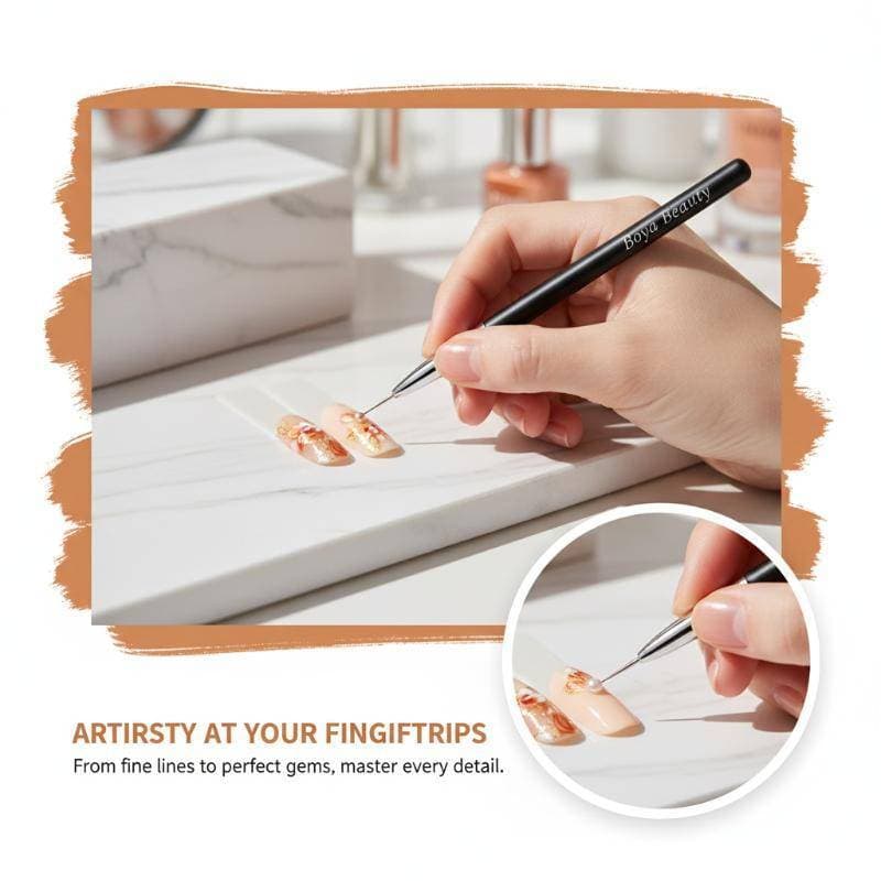 [beautifulhome] 6 PCS Pincéis De Nail Art De Ponta Dupla Com Ferramenta De Pontilhamento Cerdas Macias Perfeitas Para Ca