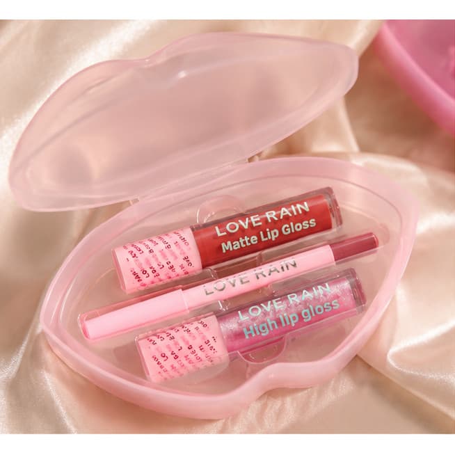 Lip Kit Lip Gloss + Matte Gloss + Lip Liner 3 em 1 Lové Rain