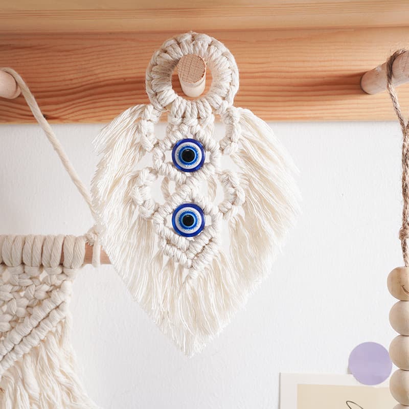 [Estoque pronto] venda quente ornamentos boêmios corda de algodão tecido pendurado na parede tapeçaria artesanal decoraç