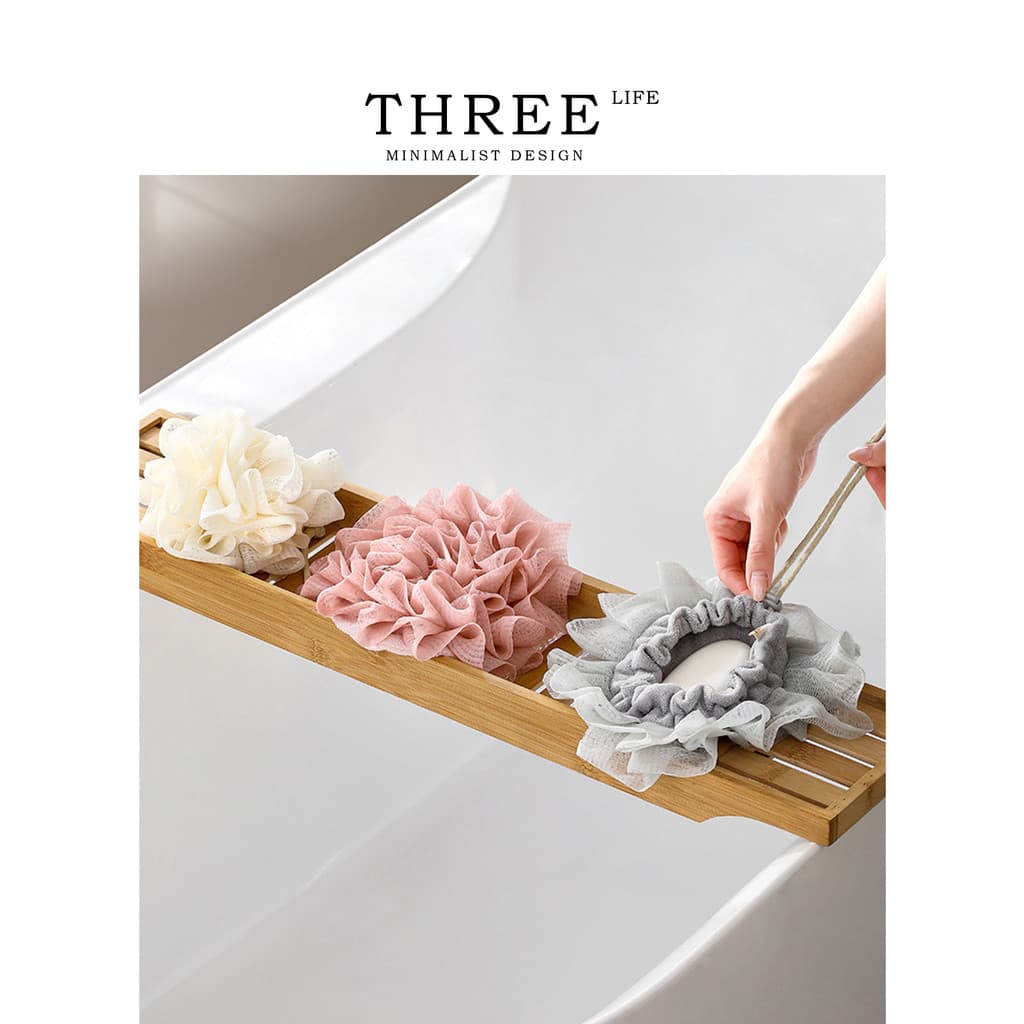 Tlife · Banho · Bola de banho pode conter rede de espuma de sabão com cordão flor de banho multiuso Extra grande | Banho