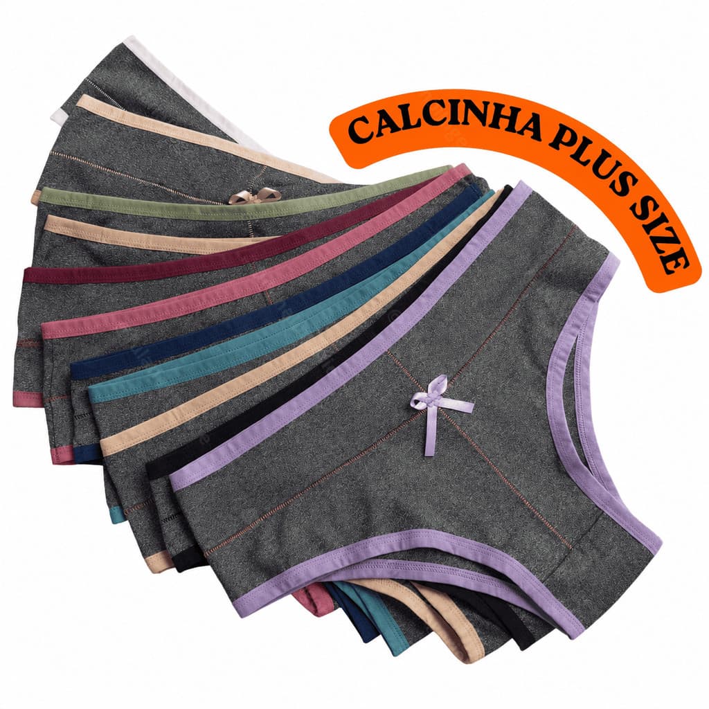 Kit Calcinhas Plus Size Microfibra Sustentação Pós Parto Cós Alto Conforto - Ana Plus