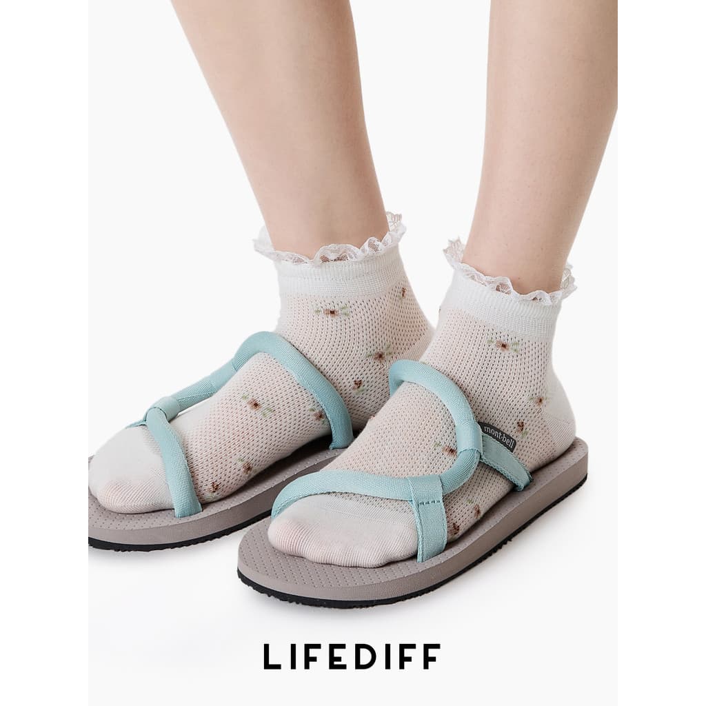 Verão malha fina respirável doce pequeno Floral meias de renda feminino branco desossado baixo-topo meias de algodão