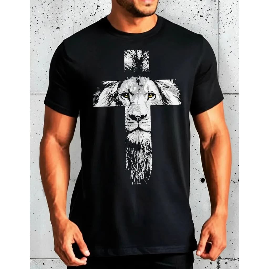 Camisa Leão De Judá Yeshua Camiseta Moda Evangélica Jesus Fé