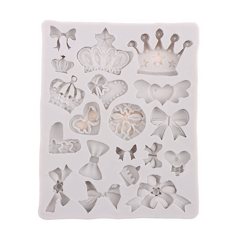 Coroa Bowknot Forma 3D Fondant Bolo Molde De Silicone Para DIY Moldes De Argila De Polímero Cozinha Chocolate Pastelaria