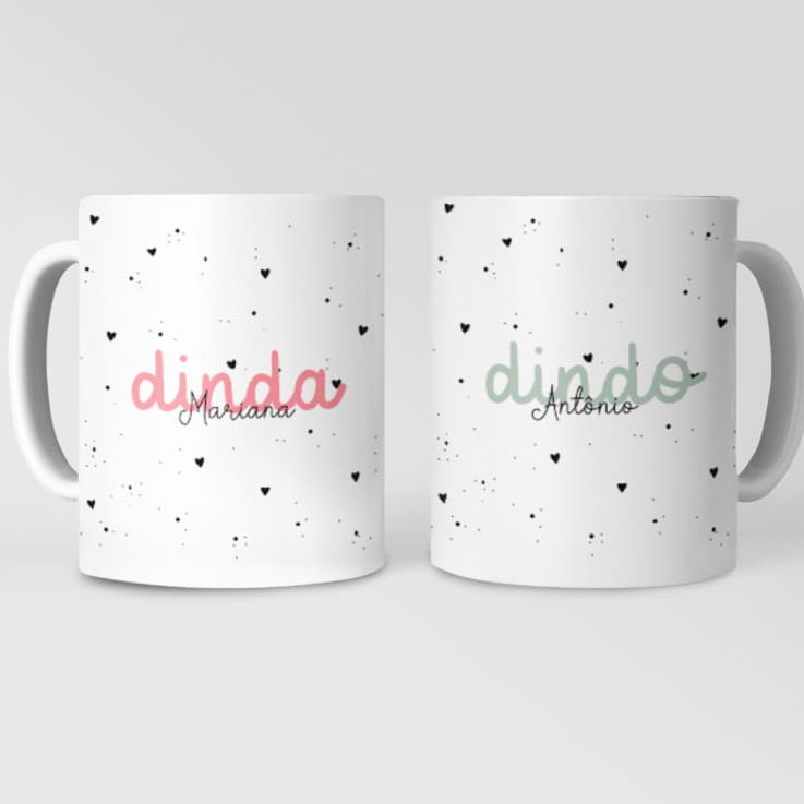 Canecas dindo e dinda batismo batizado dindos presente lembrança