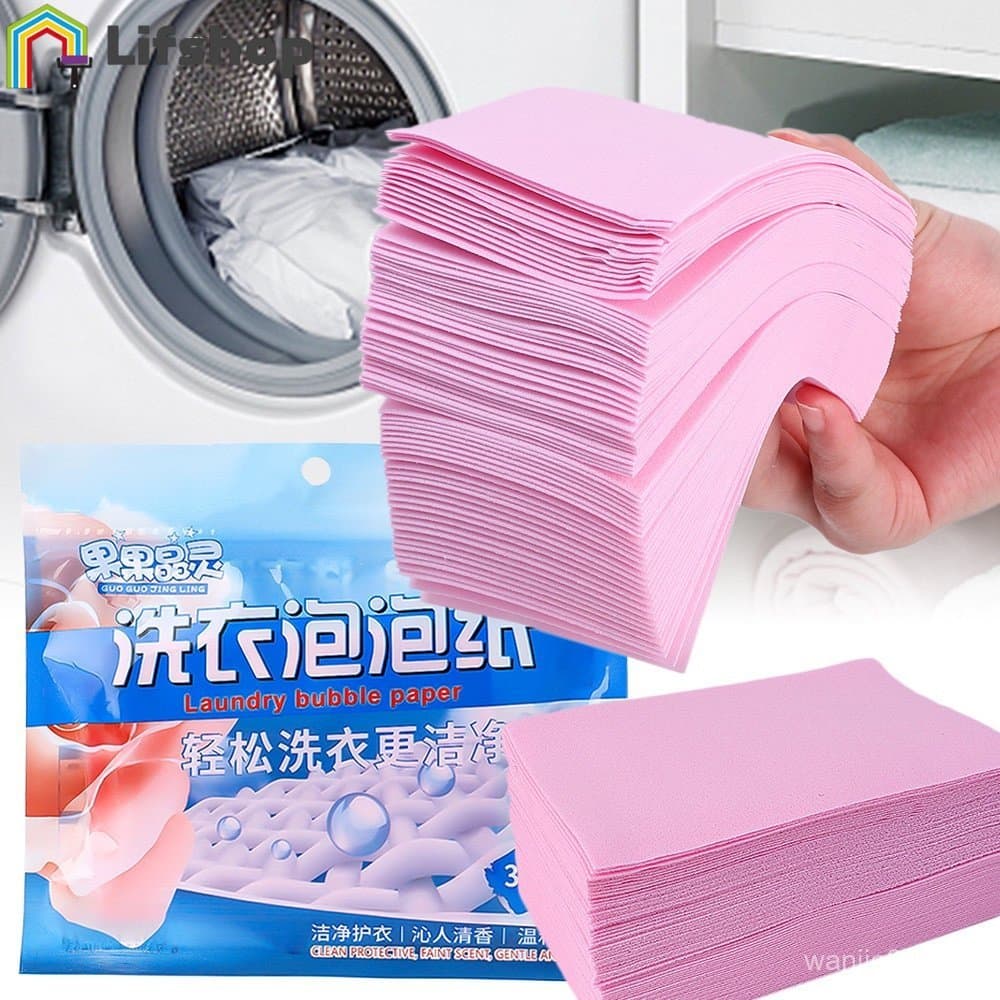 50/30 unidades de pastilhas de lavagem - Folhas de detergente para roupa - Forte descontaminação, Anti-transferência de