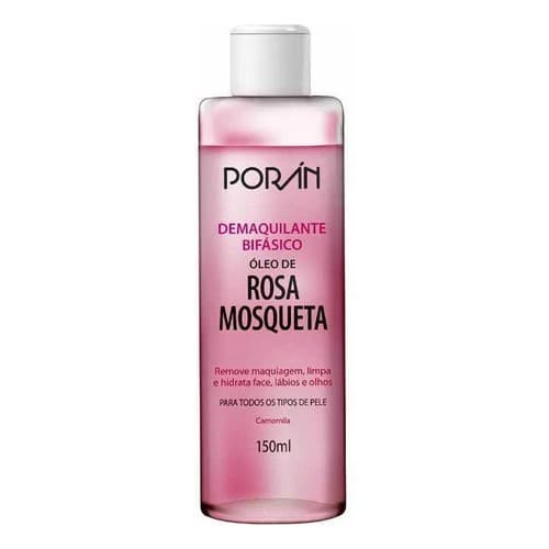 Demaquilante Bifasico Rosa Mosqueta 150ml Poran
