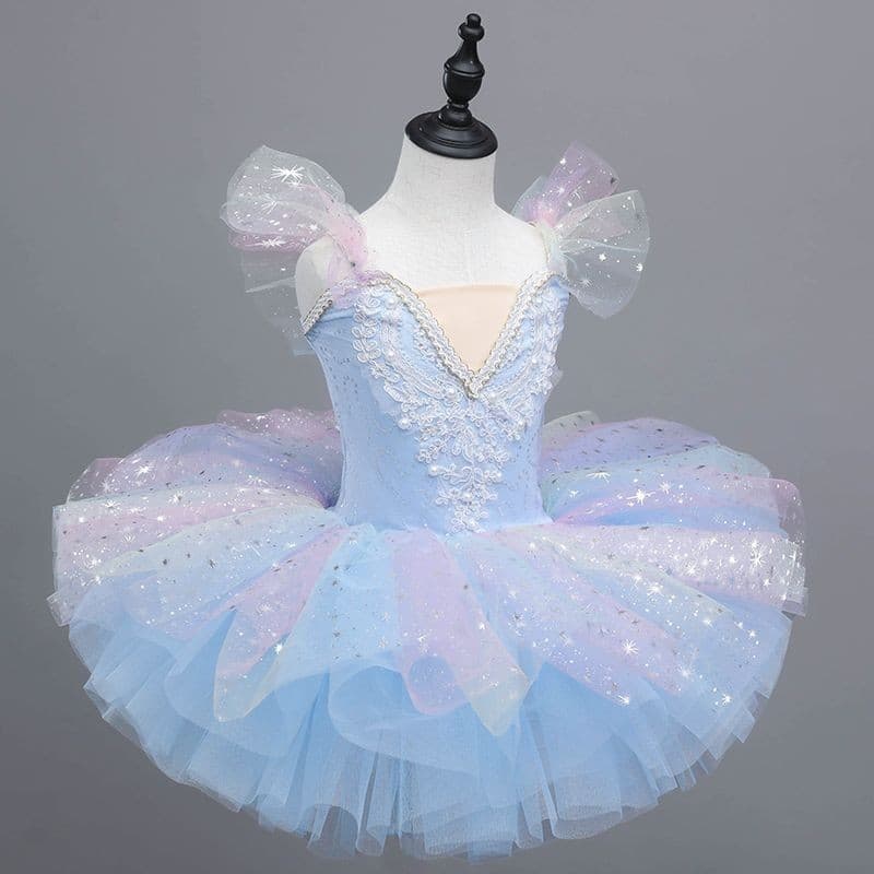 [WDF] Fantasia de dança de balé infantil, fantasia de dança de cisne pequeno infantil, vestido de princesa, YZ