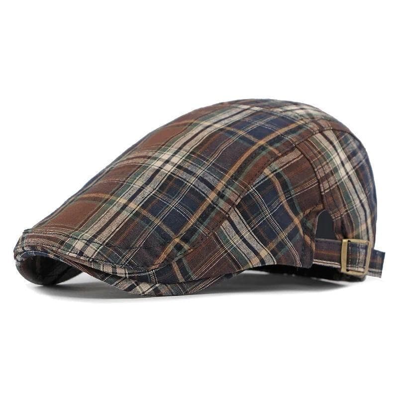 Four Seasons Algodão Stripe Print Newsboy Caps Flat Peaked Cap Homens E Mulheres Pintor Boina Chapéus