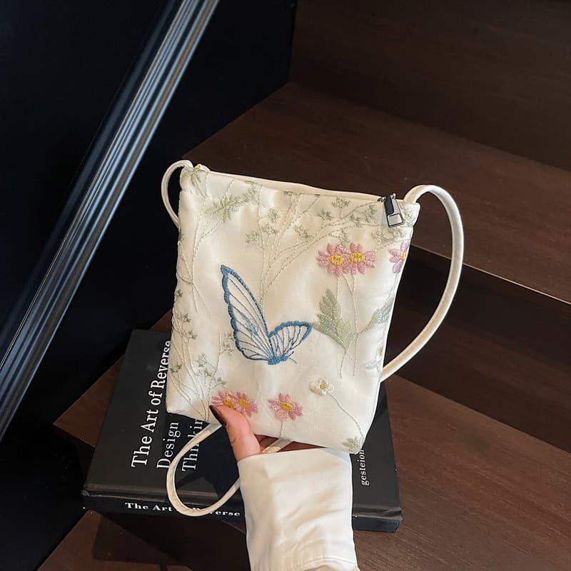 2026 Nova Bolsa de Telefone Móvel Bordada em Estilo Chinês para Mulheres, Nova Bolsa Transversal de Verão para o Dia a D