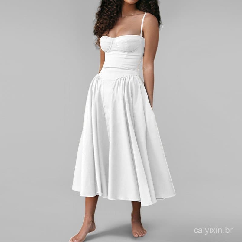 Vestido de moda Novo vestido de alça e cintura (24586) 9WCD