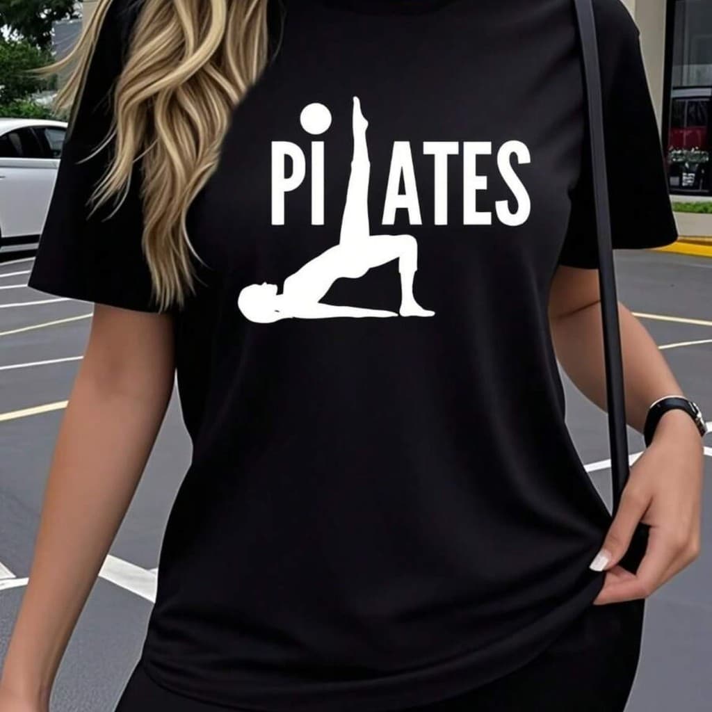 CAMPEÃO DE  | Camiseta Estampada Feminina Pilates – Estampa Fitness Minimalista