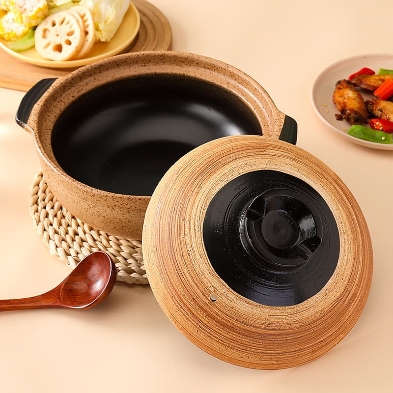Caçarola de cerâmica de argila, panela comercial de argila, panela de arroz, sopa, carne, fogão a gás doméstico, alta te